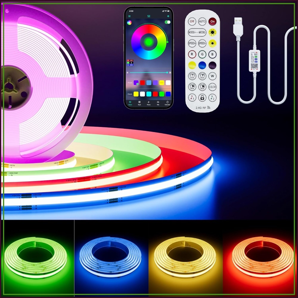 Striscia LED RGB COB USB 5V 1, - Rgb Light Strip recensione e prezzo