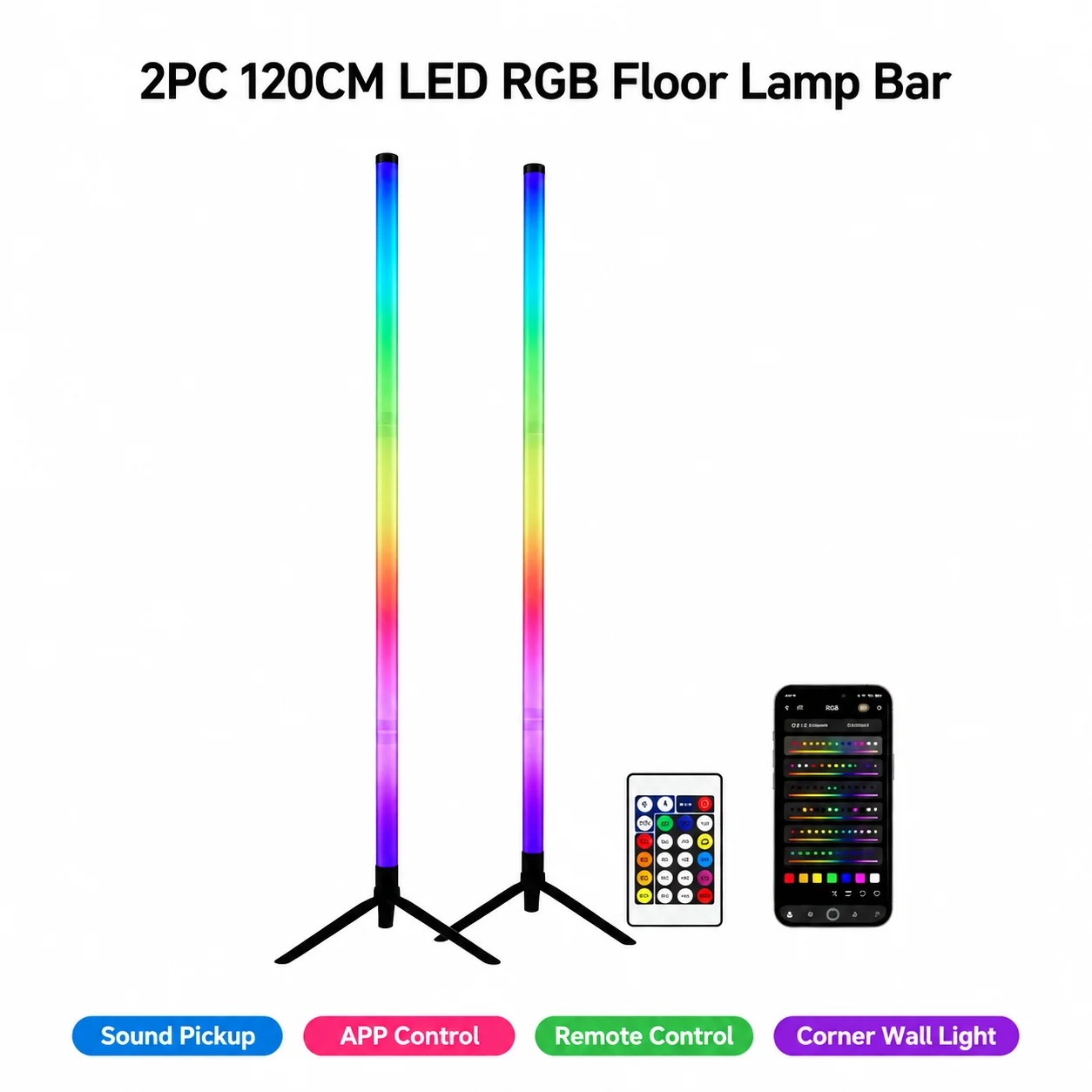 2 Pezzi Lampada da Terra RGB 1 - Rgb Light Strip recensione e prezzo