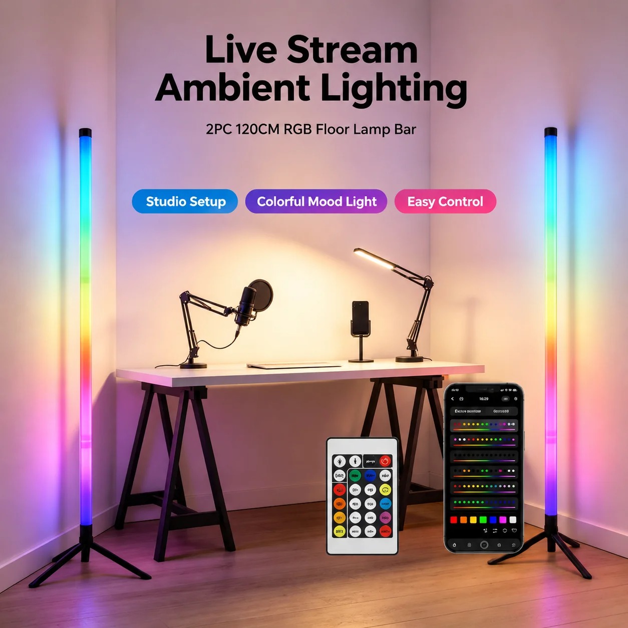 2 Pezzi Lampada da Terra RGB 1 - Rgb Light Strip recensione e prezzo